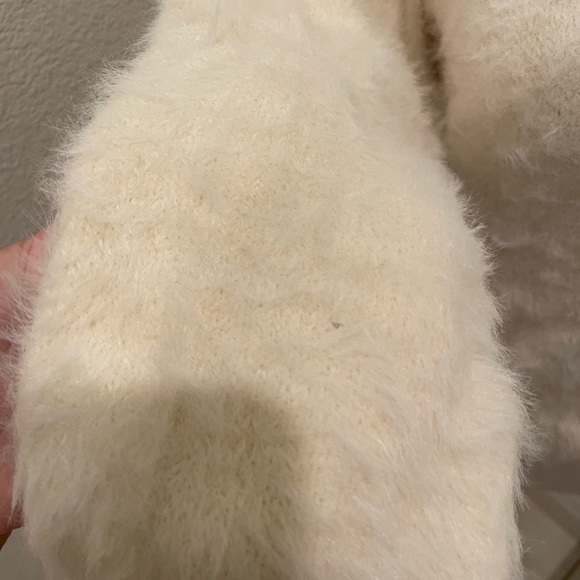 NWT Womens Free People Serendipity Faux Fur Sweater Size Small White Cream Color - Picture 4 of 14